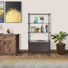 Load image into Gallery viewer, Coos Bay 4 Tier Shelf with Storage Cabinet