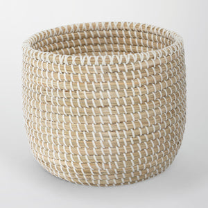 Stinson Beach Round Natural Seagrass Storage Basket - Small