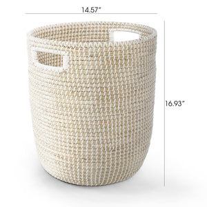 Stinson Beach Round Natural Seagrass Storage Basket - Large