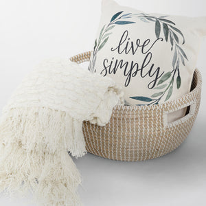 Stinson Beach Round Natural Seagrass Storage Basket - Wide