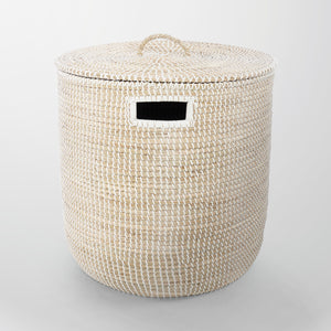 Hampton Round Natural Seagrass Storage Basket with Lid