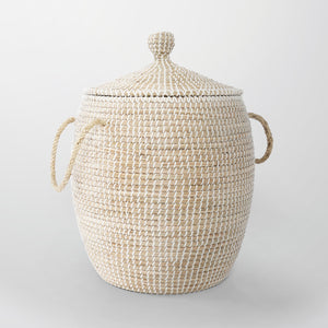 Calabasas Natural Seagrass Decorative Basket with Lid