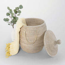 Load image into Gallery viewer, Calabasas Natural Seagrass Decorative Basket with Lid