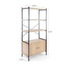 Load image into Gallery viewer, Coos Bay 4 Tier Shelf with Storage Cabinet