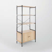 Load image into Gallery viewer, Coos Bay 4 Tier Shelf with Storage Cabinet