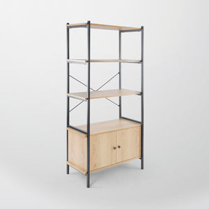 Coos Bay 4 Tier Shelf with Storage Cabinet