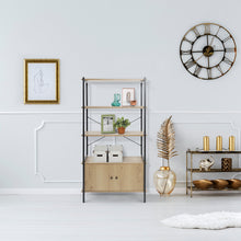 Load image into Gallery viewer, Coos Bay 4 Tier Shelf with Storage Cabinet