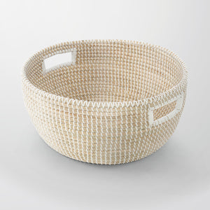 Stinson Beach Round Natural Seagrass Storage Basket - Wide