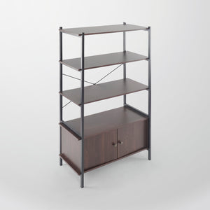 Coos Bay 4 Tier Shelf with Storage Cabinet