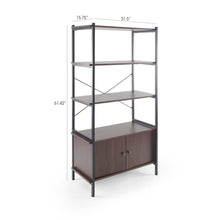 Load image into Gallery viewer, Coos Bay 4 Tier Shelf with Storage Cabinet