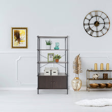 Load image into Gallery viewer, Coos Bay 4 Tier Shelf with Storage Cabinet